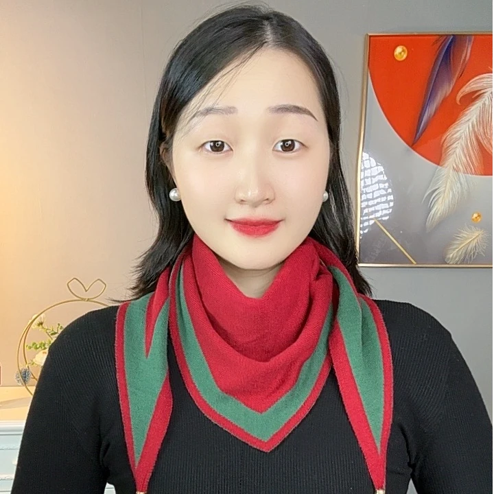 新【针织磁扣三角巾】多功能磁扣百搭新款保暖护颈洋气装饰围巾女士