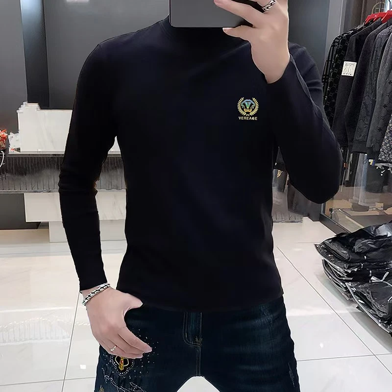 嘉豪800# 春秋高档中领打底卫衣男士内搭休闲百搭帅气衫