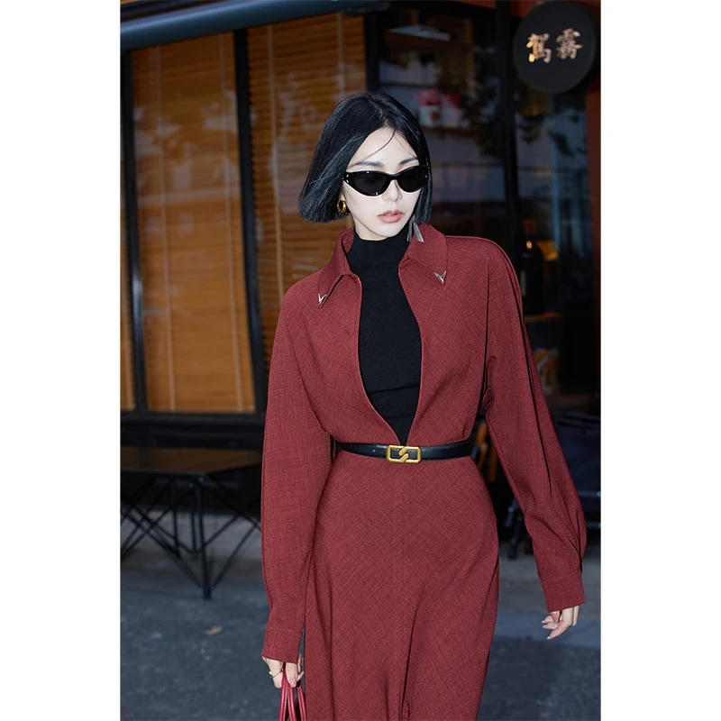 【Guan.R观耳】[破茧] 原创新款 随意造型 叠穿街感帅气显瘦 连衣裙