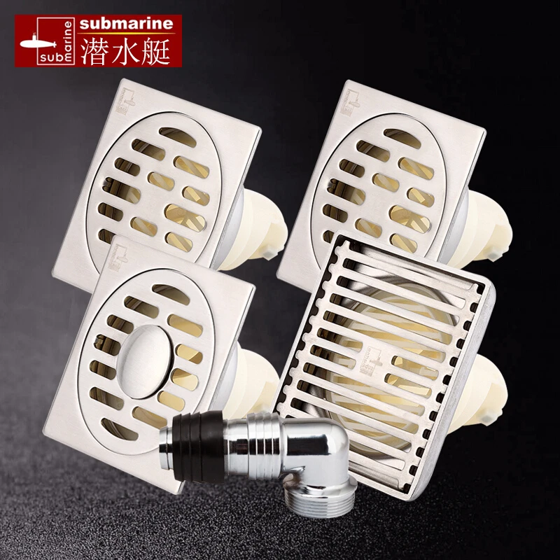 潜水艇加厚浴室不锈钢溢水隐形排水不锈钢直径网水封卫生间大口径