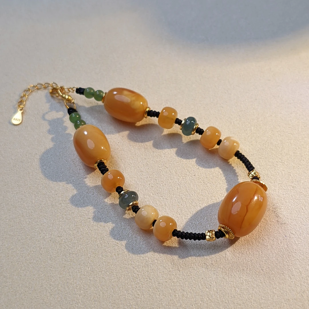 【亿轩珠宝】ZX086110花蜡桶珠手链diy翡翠7-10-12mm+