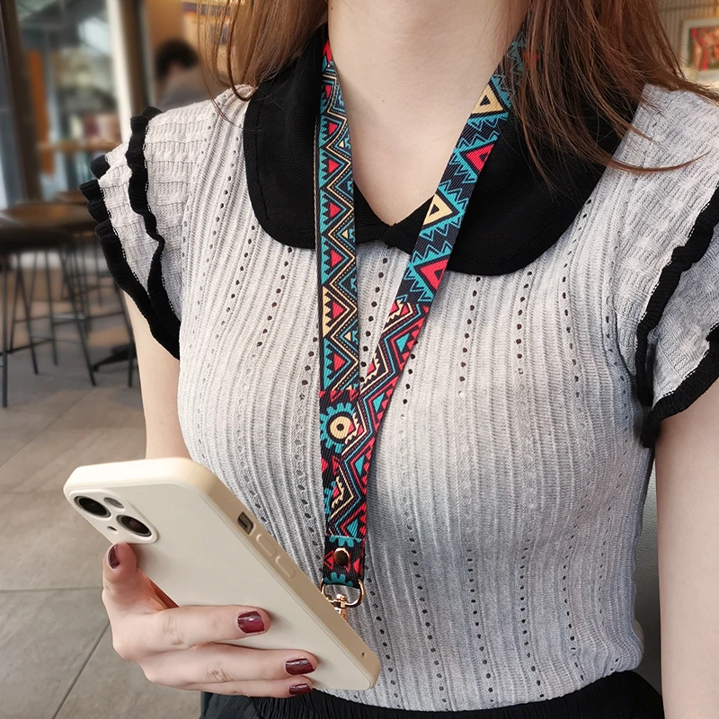 手机挂绳通用带夹片复古风防丢吊绳不勒脖子长款宽带子手机壳挂脖