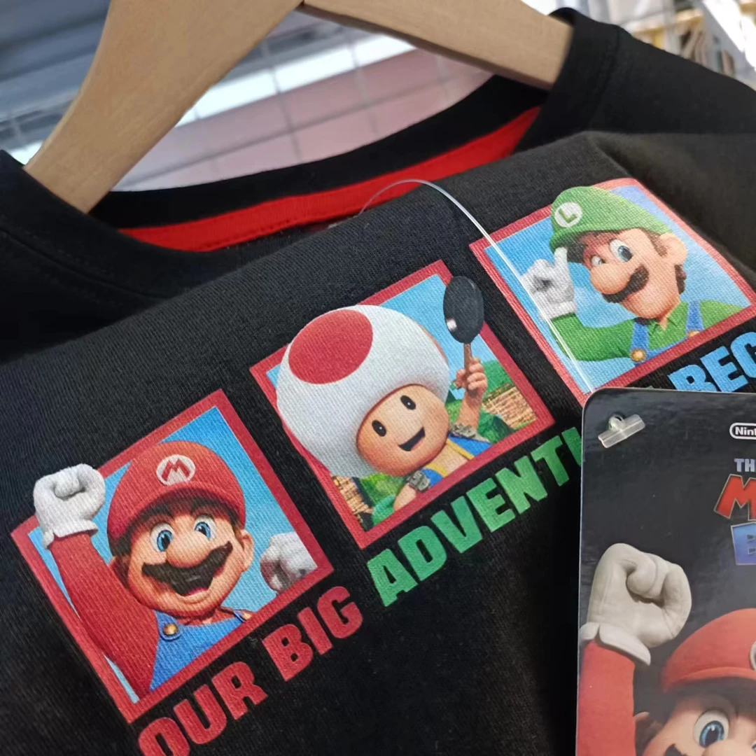 出口订单~黑色马里奥T恤