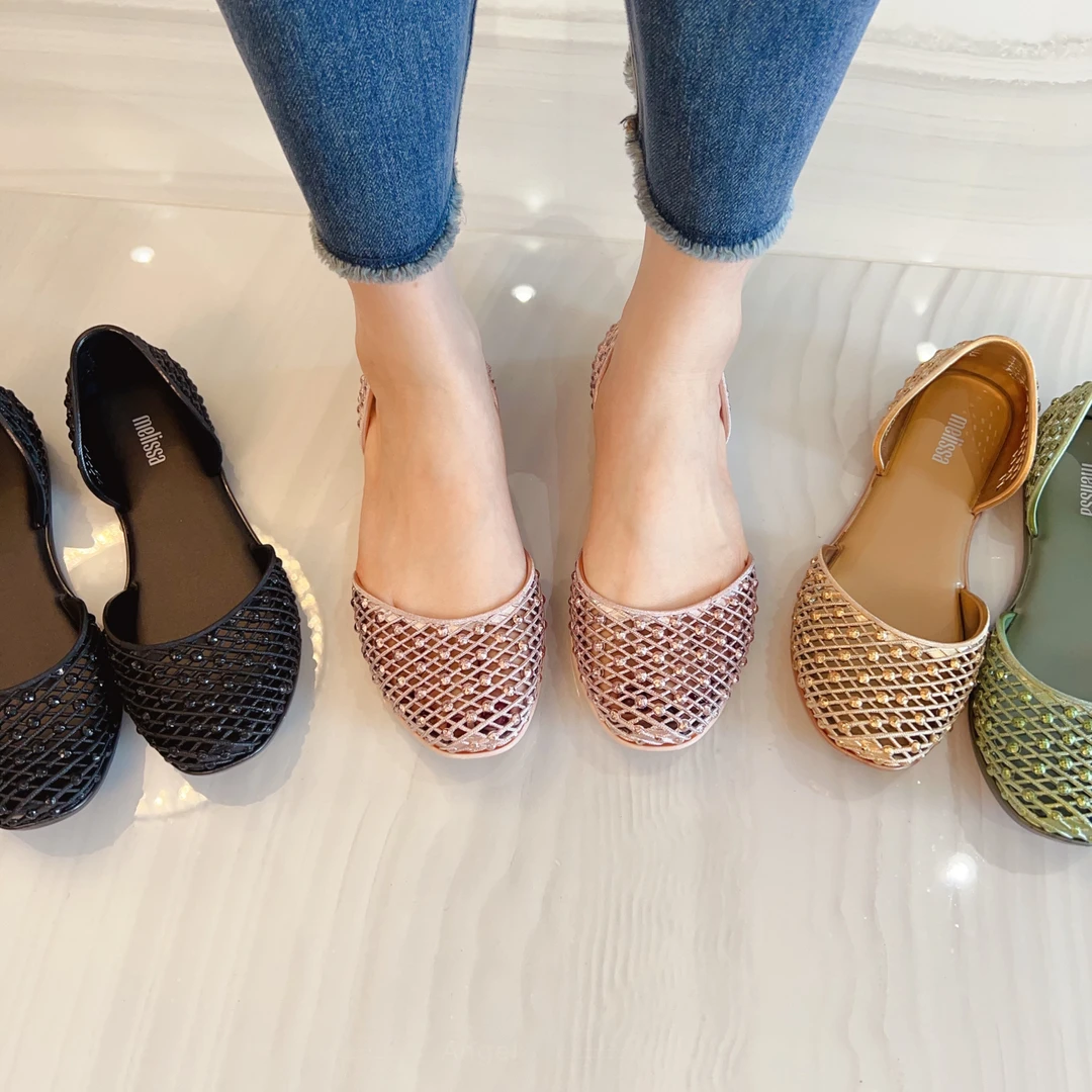 巴西香香鞋鸟巢侧边镂空平底时尚休闲百搭女士软底包头凉鞋果冻鞋