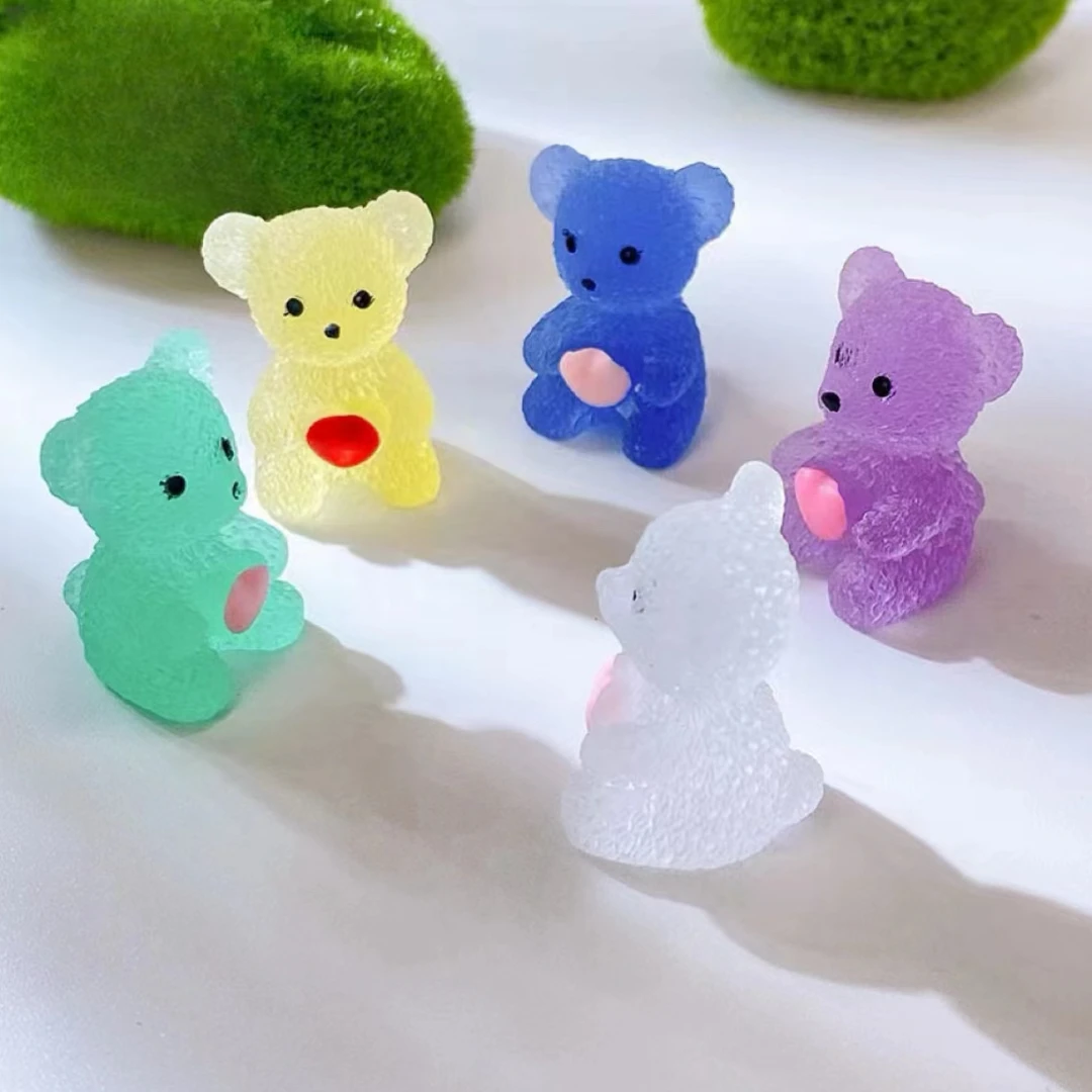 【直播代拆，夜光抱心小熊】夜光抱心小熊DIY树脂材料摆件