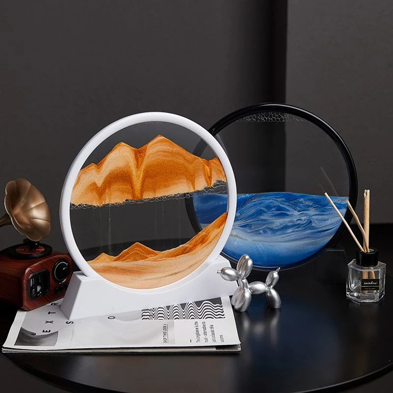 流沙画沙漏摆件客厅电视柜办公桌面装饰品创意解轻奢礼物送男女友