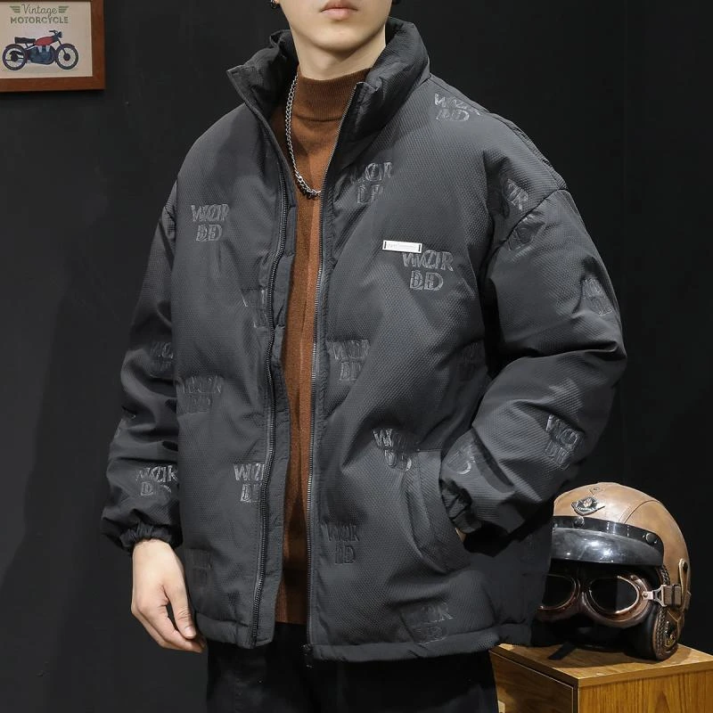 白鸭羽绒服男冬季立领2023新款大码男装男士工装潮牌外套加肥加大