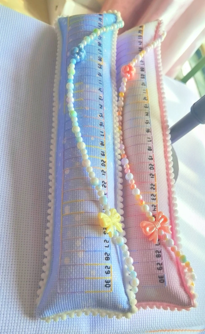 十字绣辅助工具排线包成品无遮挡针插包小格金丝炫彩布带链条