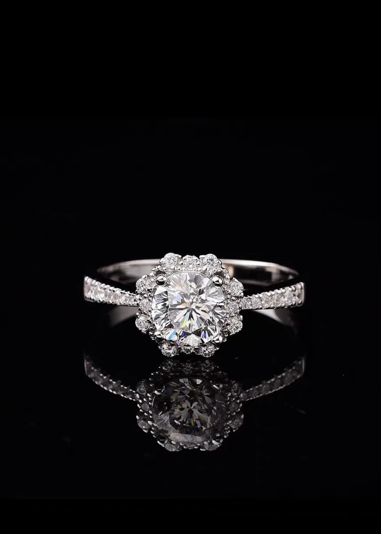 925银莫桑石银制品  【卡家星辰】1-2克拉/高品质D色莫桑石时尚女戒