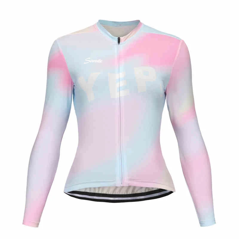 骑行服女修身高弹长袖公路车上衣秋冬季舒适透气自行车速干骑行服