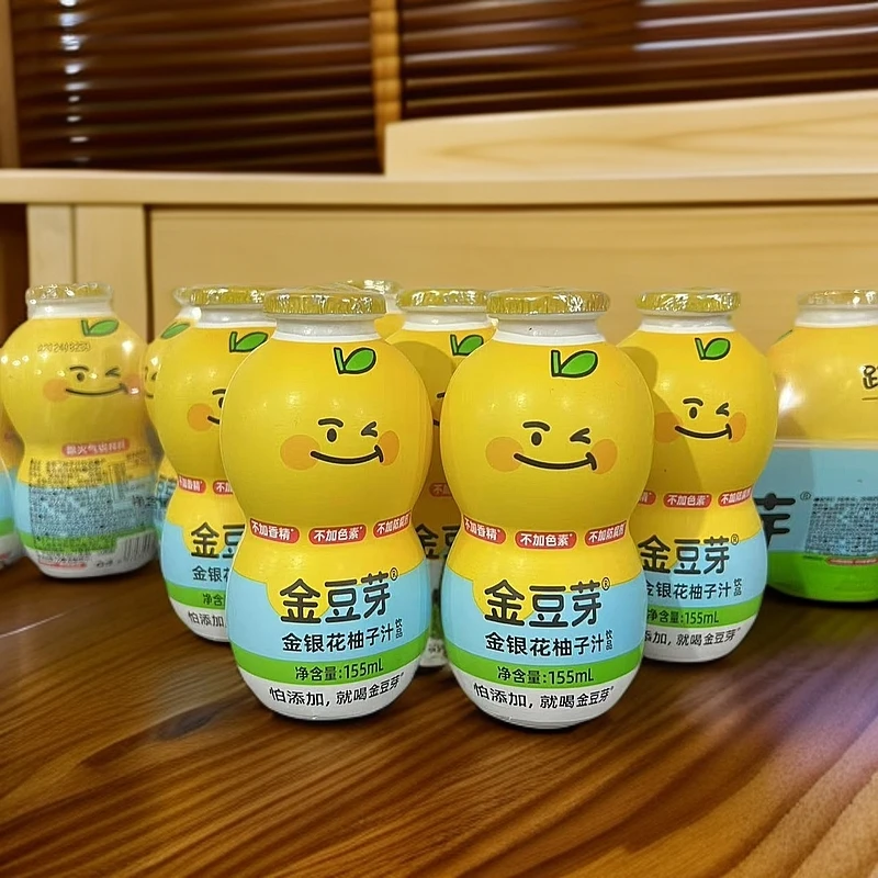 金豆芽-金银花柚子汁瓶装净含量155ml【塑封膜破损不属质量问题】