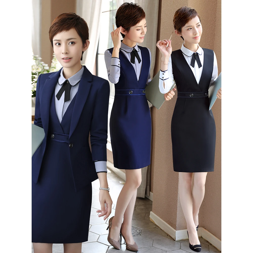 制服工服女时尚正装女装连衣裙职业装面试空姐酒店套裙套装工作服