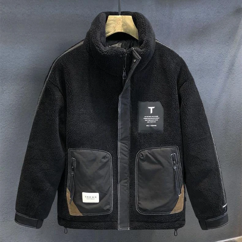 男士棉衣宽松工装外套加绒加厚保暖复古棉服重磅厚料冬季保暖外套