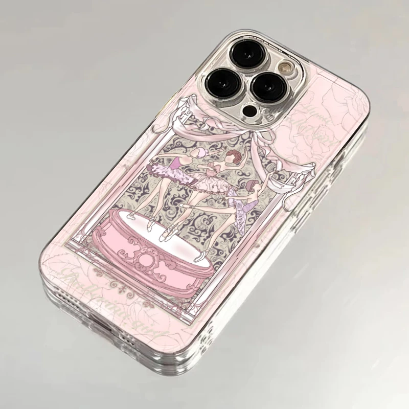 BANCA粉芭蕾女孩适用iphone15/13苹果14手机壳华为vivo小米oppo软