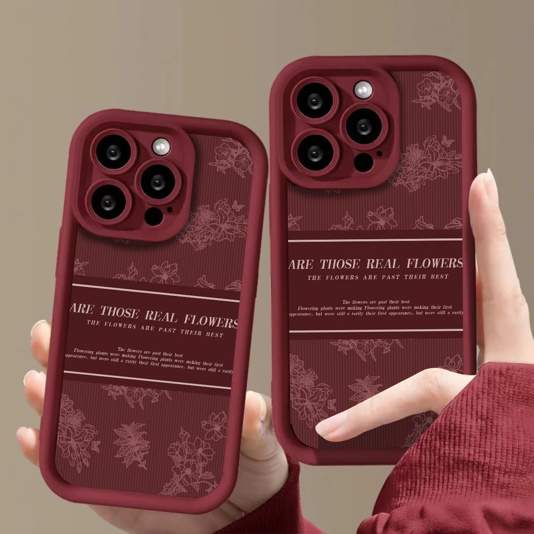BANCA复古线条鲜花适用iphone15/13苹果14手机壳华为vivo小米oppo