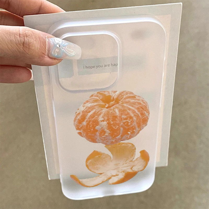 BANCA创意橘子适用iPhone16/15promax手机壳14苹果13透明磨砂1211