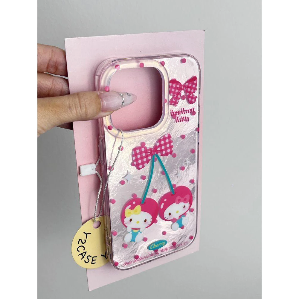 BANCA波点樱桃kt猫适用苹果16手机壳iphone15/14promax冰川13女12