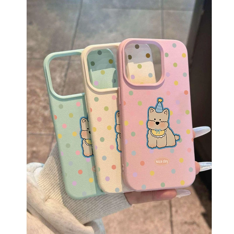 BANCA奶黄色西高地荔枝纹适用苹果15手机壳iPhone14promax磨砂13