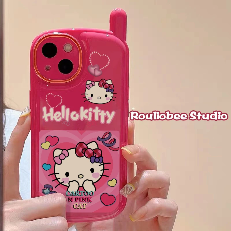 玫红卡通凯蒂猫苹果14手机壳iphone13/12promax高级11女xr/xs软78