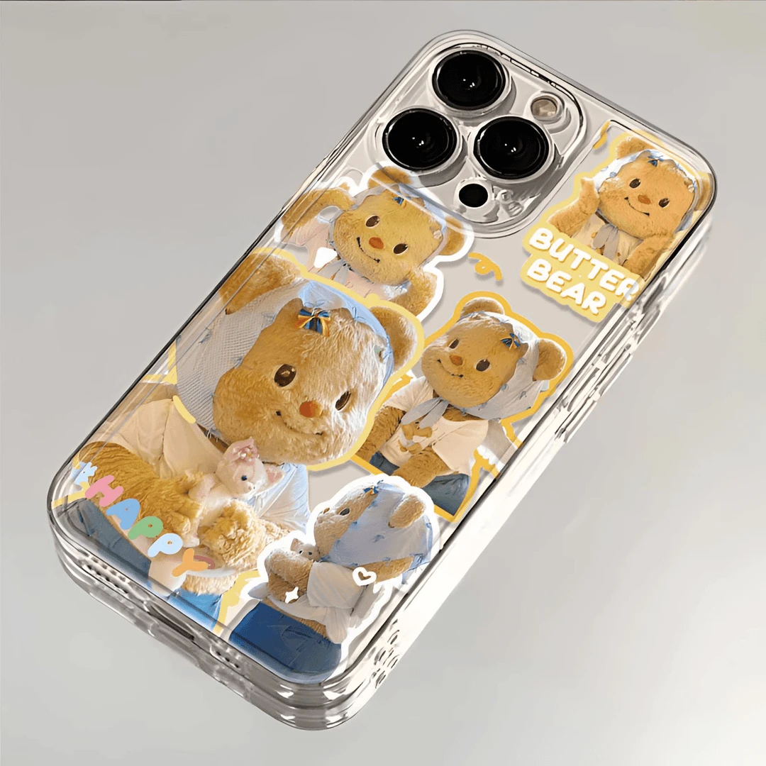 BANCA黄油头巾小熊适用iPhone16/15手机壳苹果14华为vivo小米oppo