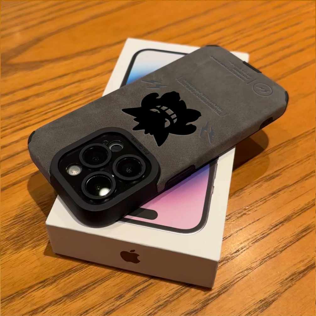 BANCA翻毛皮潮牌卡通耿鬼适用苹果16pro手机壳iPhone15高级14女13