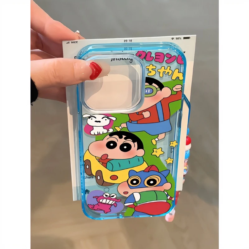 BANCA可爱超人小新适用iPhone15/14promax手机壳苹果13/12透蓝11