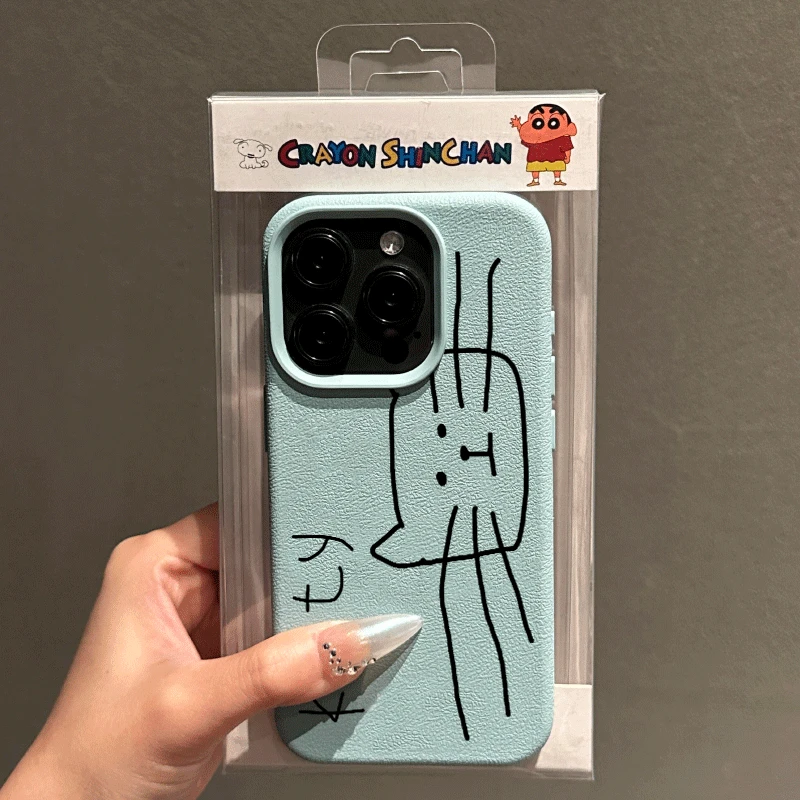 BANCA抽象线条猫咪荔枝纹适用苹果16手机壳iphone15/14磨砂13软12