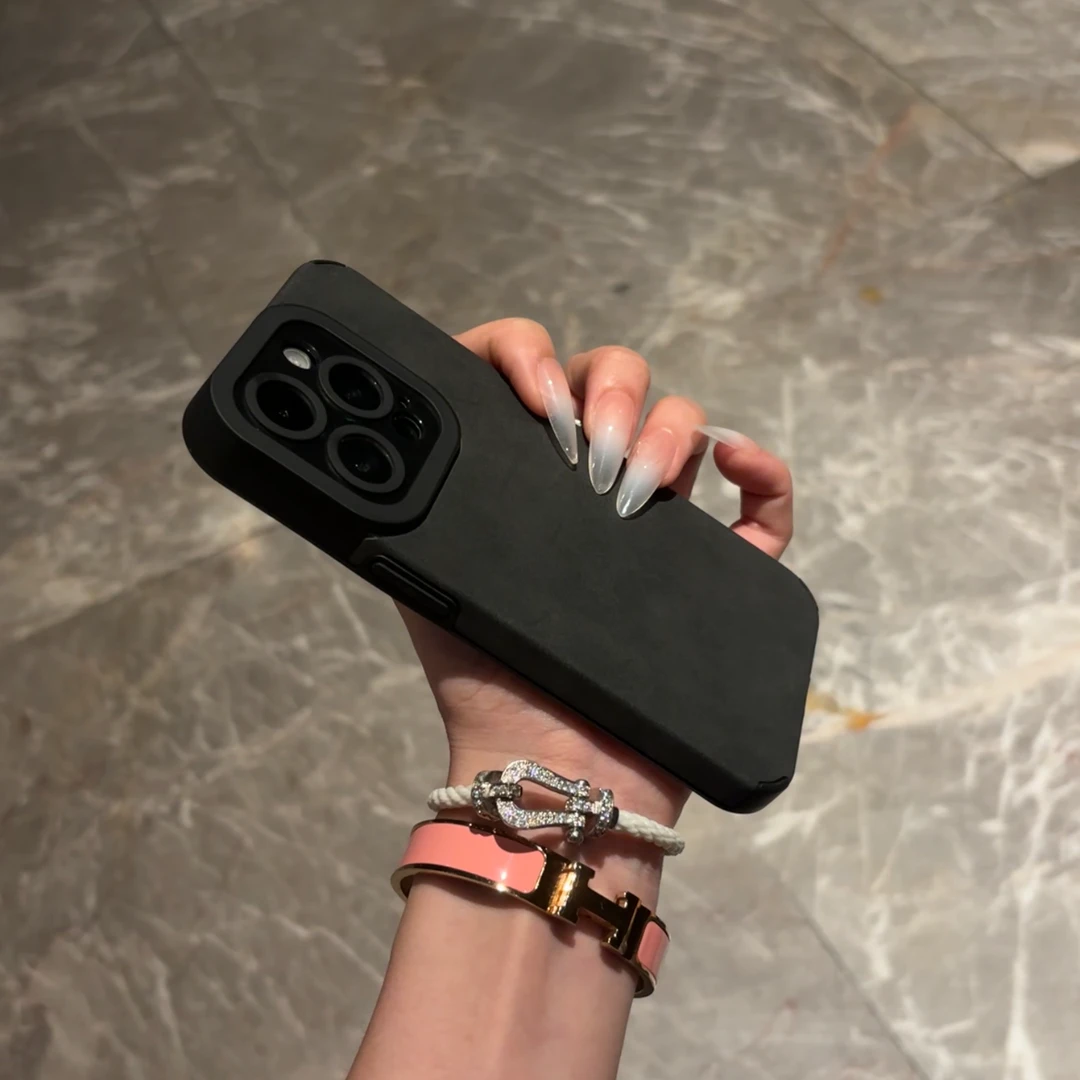 BANCA耐脏翻毛皮适用苹果15promax手机壳防摔iPhone16高级感13/14