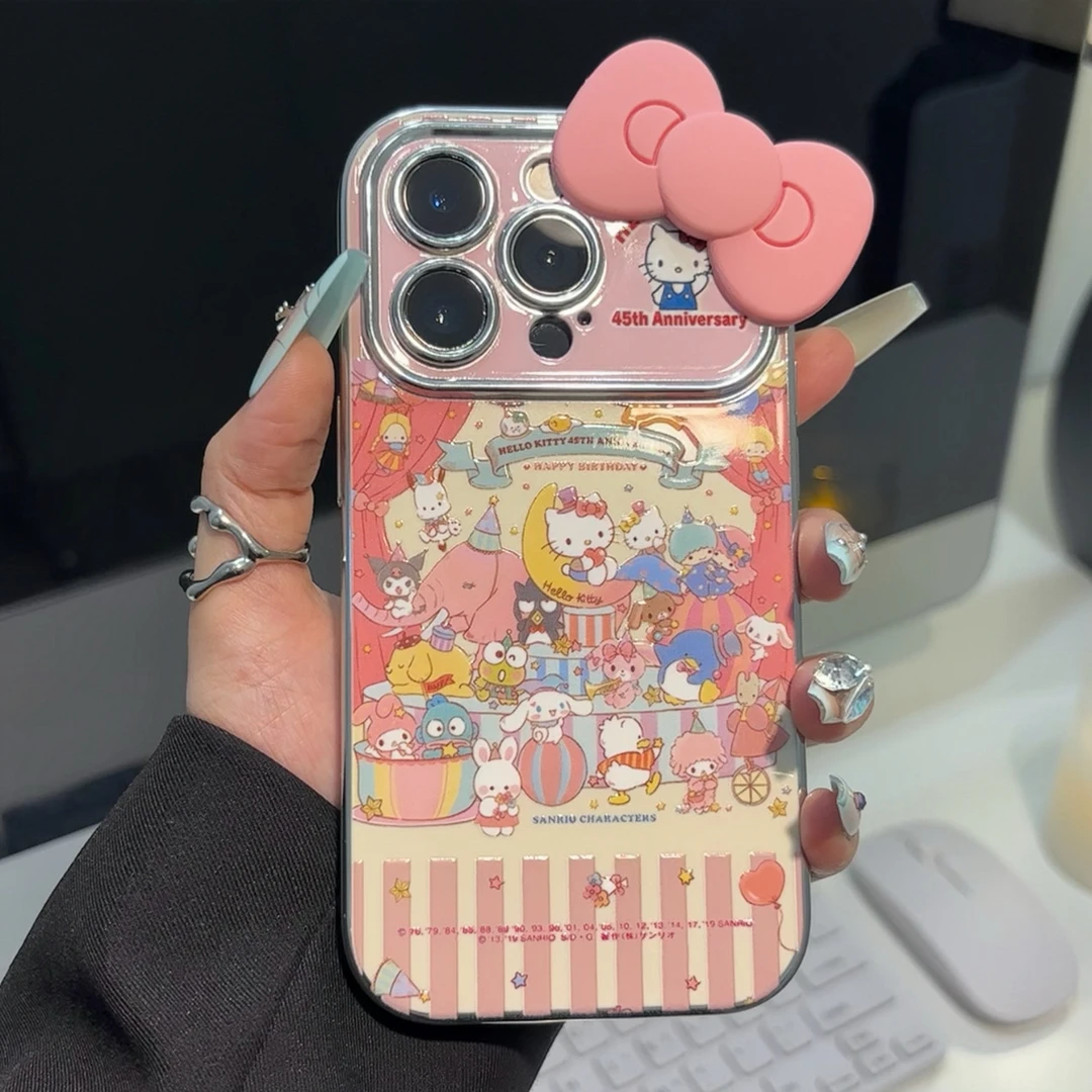 BANCA卡通合集蝴蝶结苹果15/华为p70/vivo/oppo小米14电镀大视窗