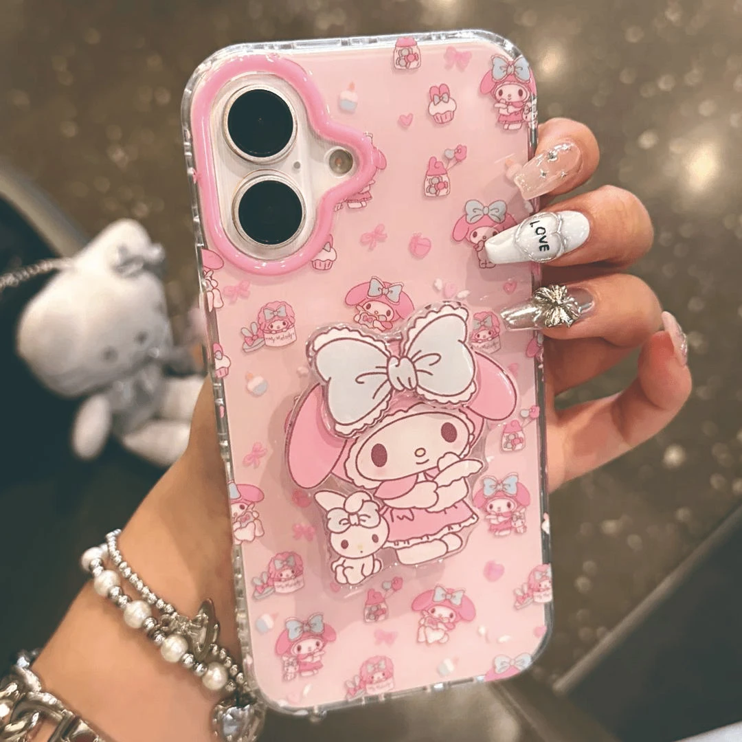BANCA蝴蝶结美乐蒂支架适用iphone16手机壳苹果小米vivo华为oppo