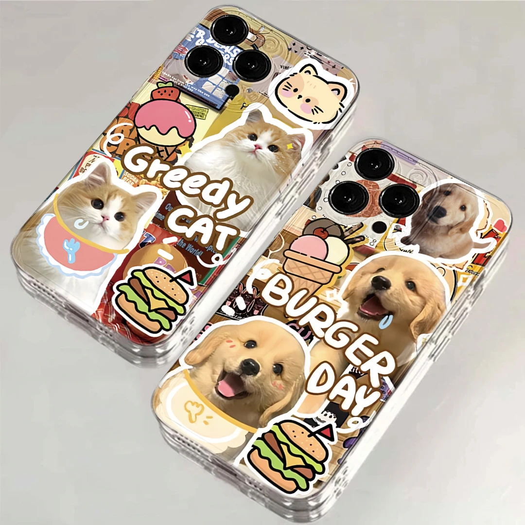 BANCA可爱猫咪小金毛iphone15/13苹果14手机壳华为vivo小米oppo套