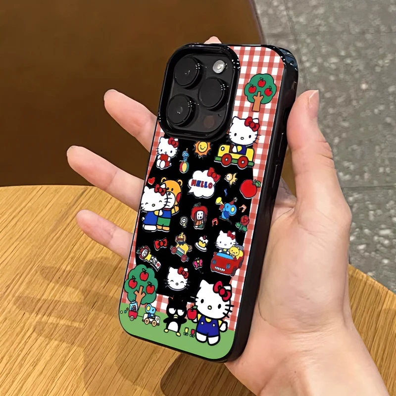 BANCA格纹苹果凯蒂iPhone15/14promax手机壳11苹果13防摔12大孔xs