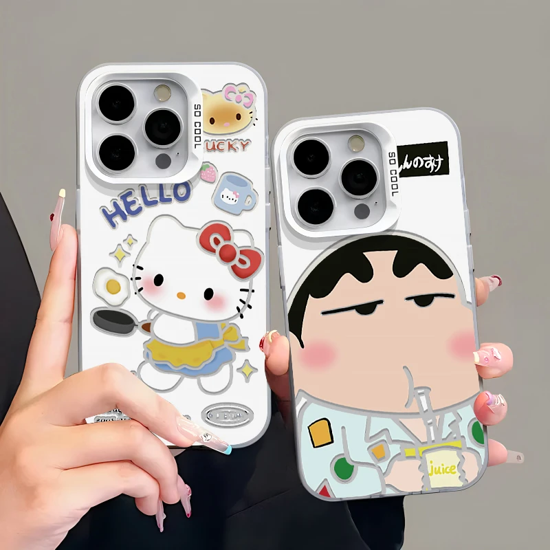 BANCA煎蛋KT动漫小新iphone15promax/13苹果14手机壳vivo华为oppo
