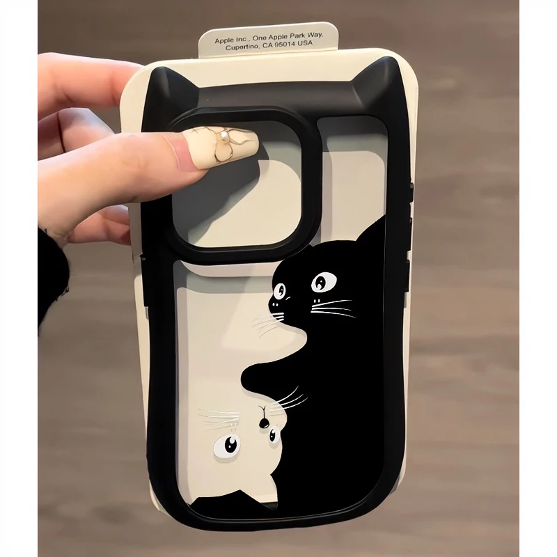 BANCA颠倒猫咪立体猫耳朵iPhone15/14promax手机壳11苹果13新款12