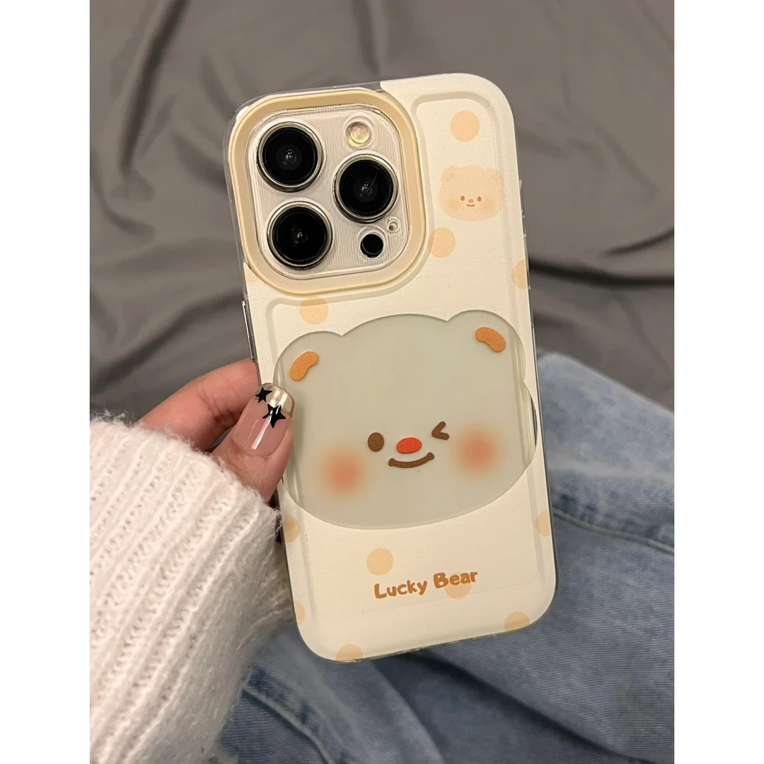 BANCA童趣感黄油小熊适用iphone16/15手机壳苹果华为vivo小米oppo