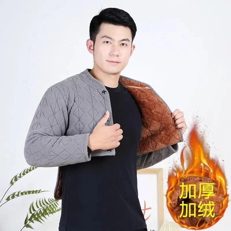 德绒长袖加绒加厚护肩男护腰睡觉老人护肩颈肩周炎防寒保暖护肩膀