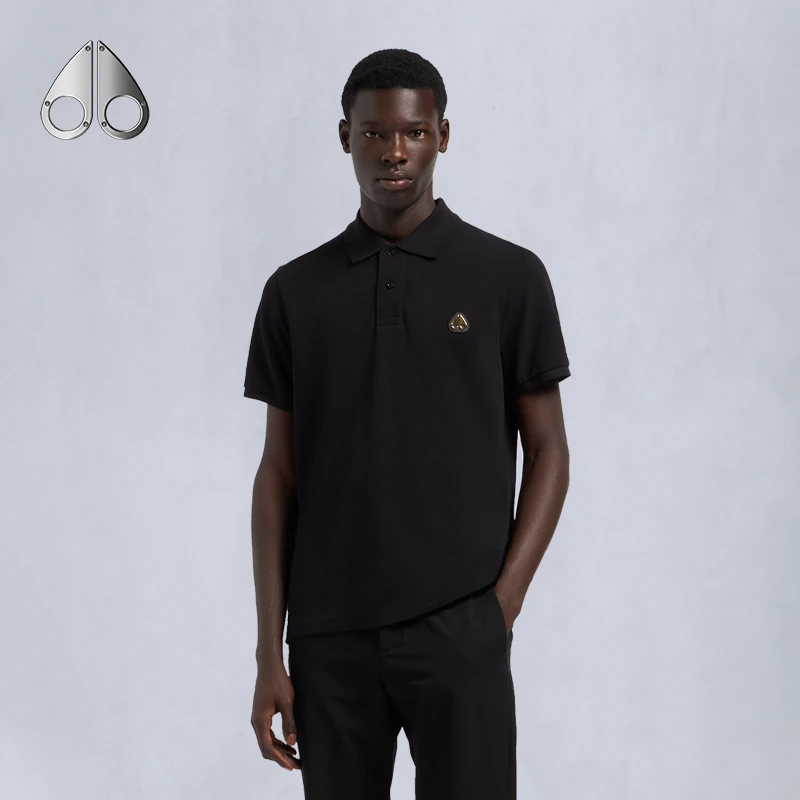【夏季热卖】MOOSE KNUCKLES金属LOGO棉短袖POLO男M34MT712G