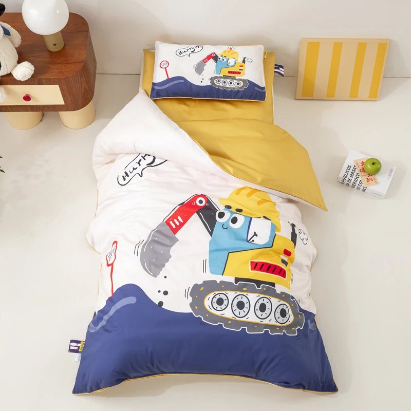 100支纯棉A类小学生午托被子三件套儿童午休托管班拼接床床品被褥