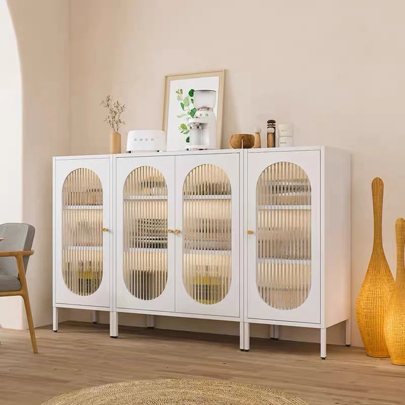 北欧铁艺餐边柜茶水酒柜客厅玄关储物收纳柜阳台厨房柜餐具碗柜子