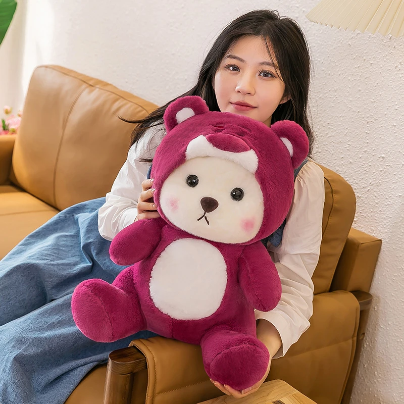 网红草莓变身小熊毛绒玩具变装莉莉熊玩偶送女生生日圣诞礼物女友