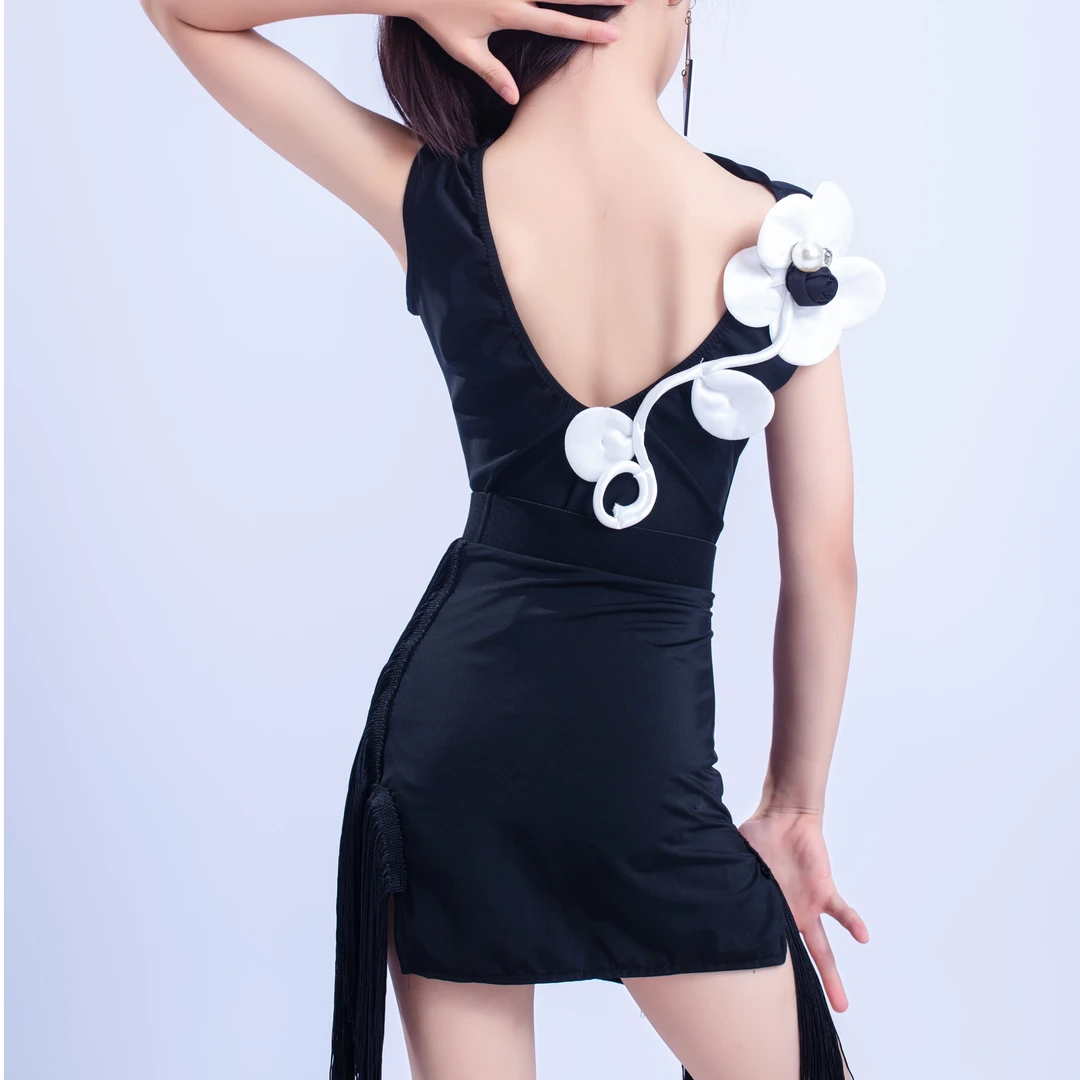 新品TOP女儿童拉丁舞服训练服网无袖美背款透气舒适练功服两件套