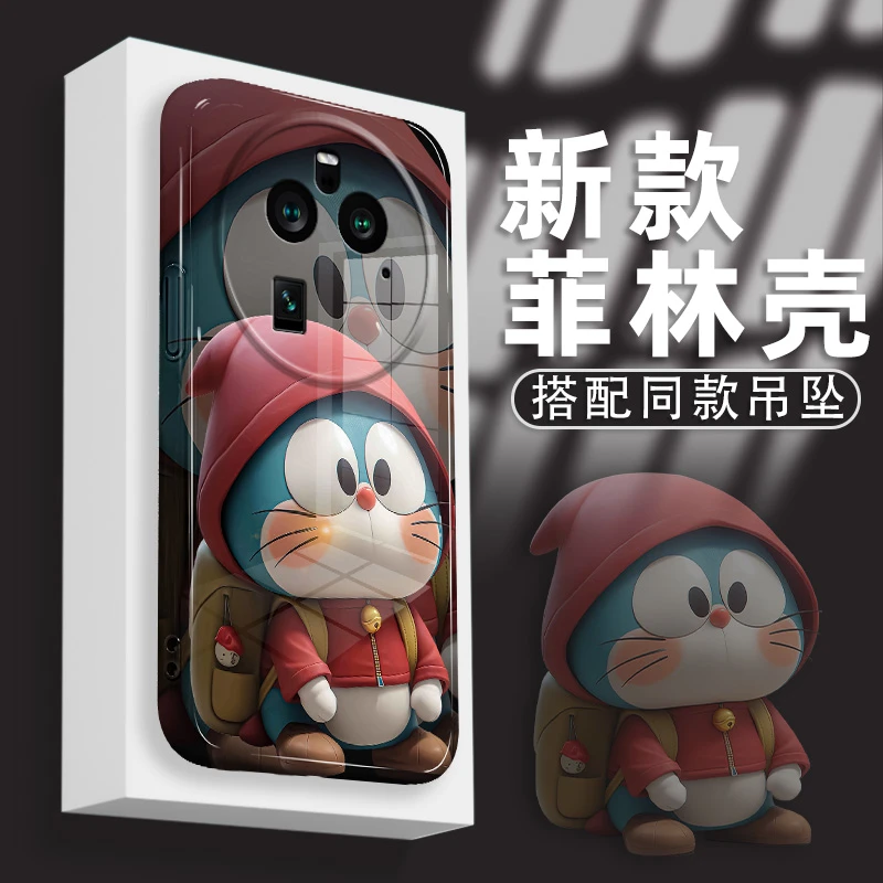 适用于OPPOFindX6Pro手机壳菲林壳蓝胖子叮当猫防摔镜头全包保护