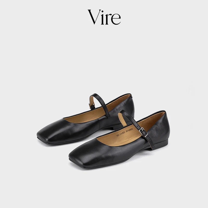 VIRE/230306新款百搭舒适低跟方头单鞋