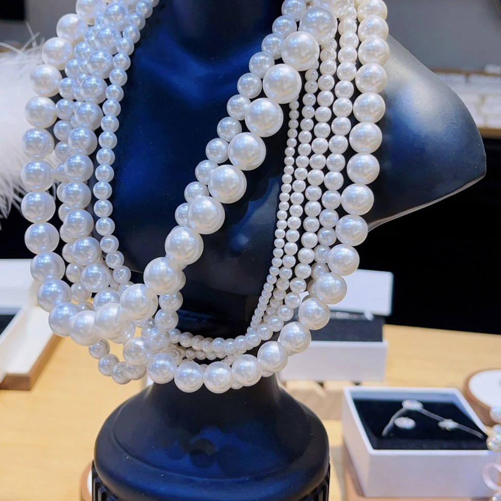 铜合金项链 时尚高定素款珠珠项链白色法式项链XL65