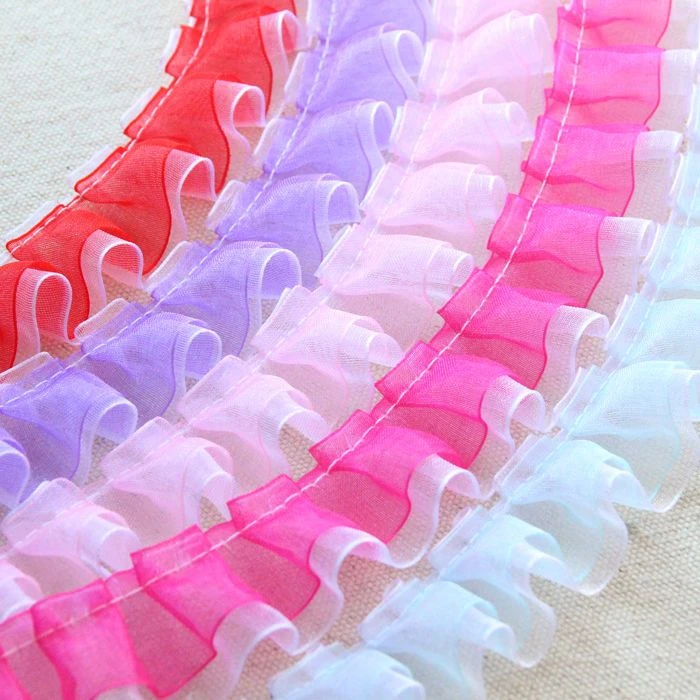 【超值活动】2.5厘米宽双层蕾丝花边辅助料手工花边褶皱雪沙花边