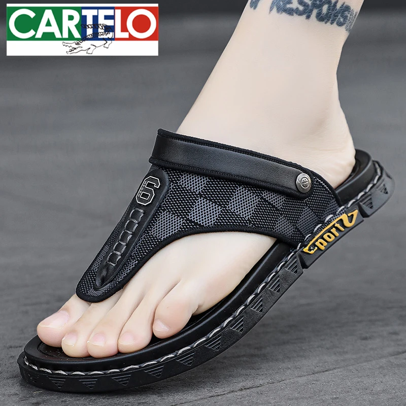 卡帝乐鳄鱼人字拖男夏季户外穿开车两用凉鞋男士休闲沙滩夹脚拖鞋
