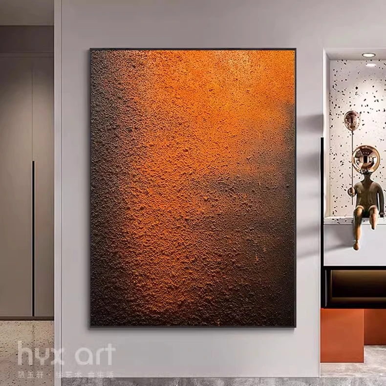 FLD.原创手绘油画《金秋岁月》轻奢客厅装饰画立体肌理抽象画玄关