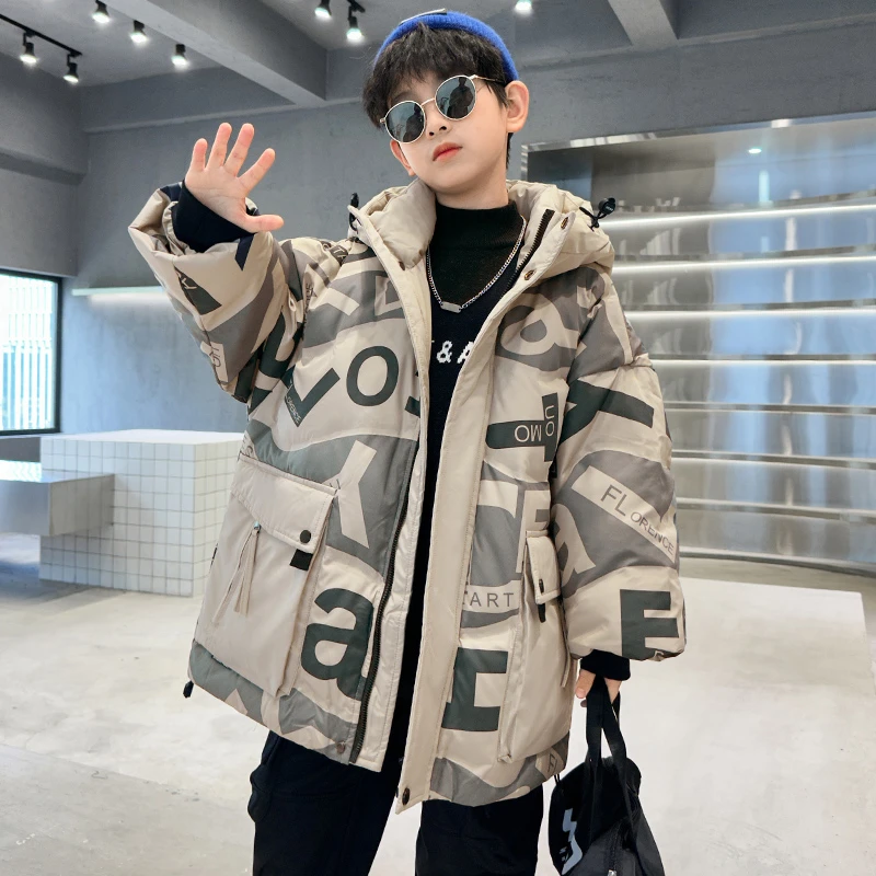 儿童装冬季时尚印花棉服新款网红炸街时髦冬装【百纳】 D2036