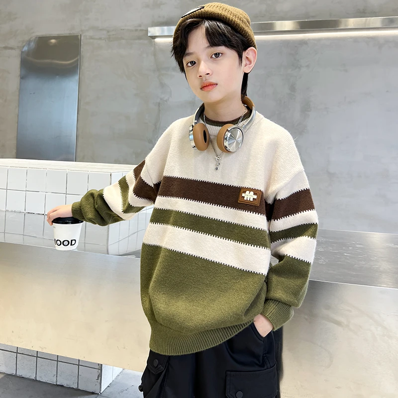 男童冬季毛衣新款加厚洋气时髦秋冬装酷帅潮【百纳】C3181