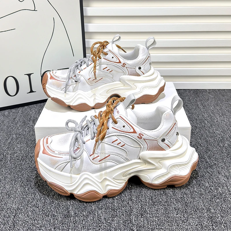 7CM厚底增高老爹鞋女鞋2024秋季新款ins潮百搭透气时尚运动休闲鞋